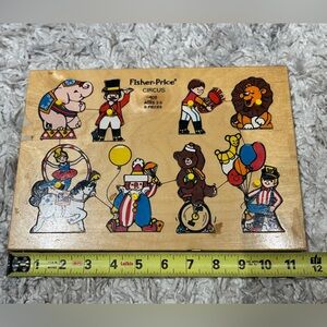 1971 Vintage Fisher Price Wooden Circus Puzzle